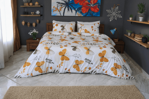 Housse de Couette "Papillons Dorés" – Spring Butterfly 2025 🦋 - Couette & Housse de Couette Dwirty Maroc