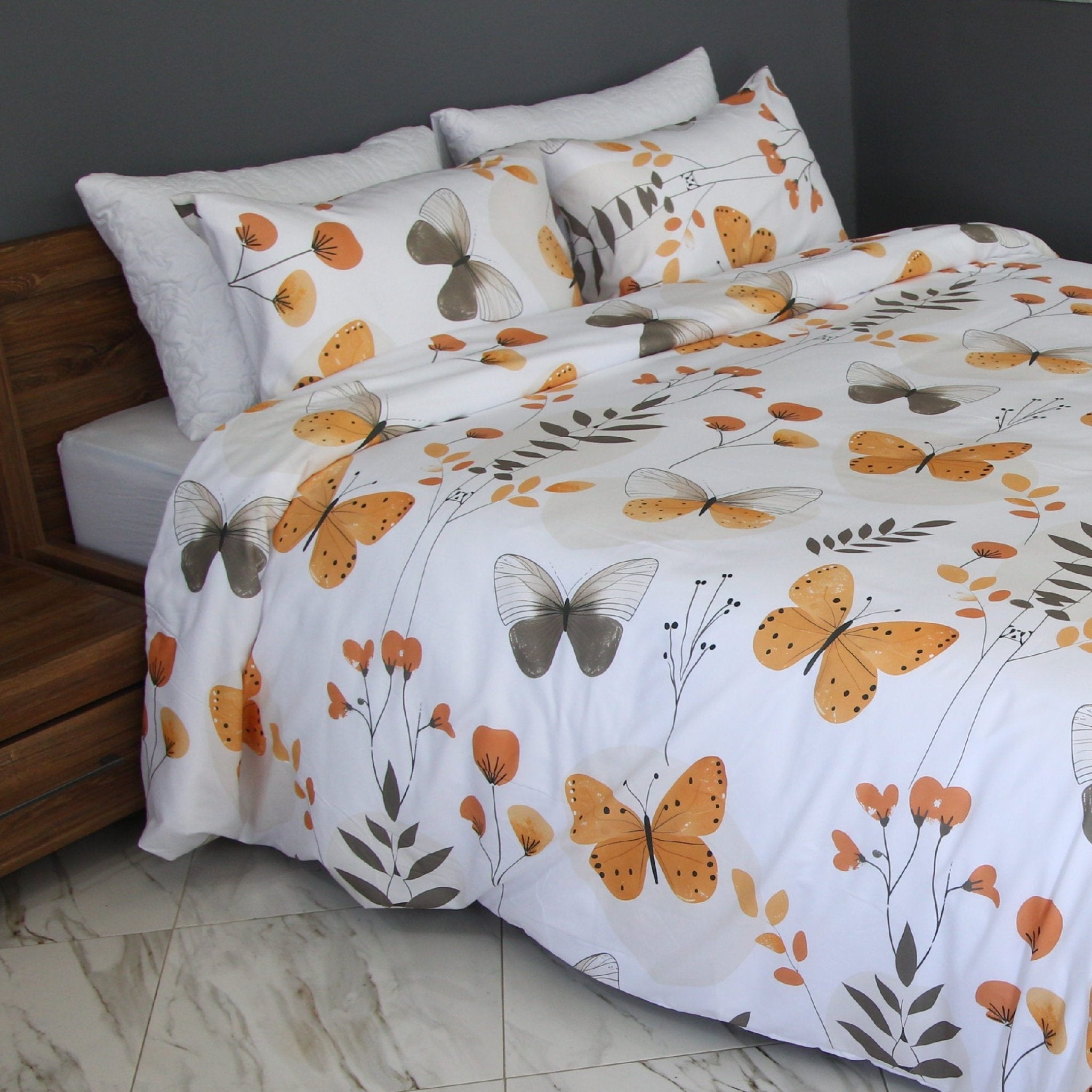 Housse de Couette "Papillons Dorés" – Spring Butterfly 2025 🦋 - Couette & Housse de Couette Dwirty Maroc