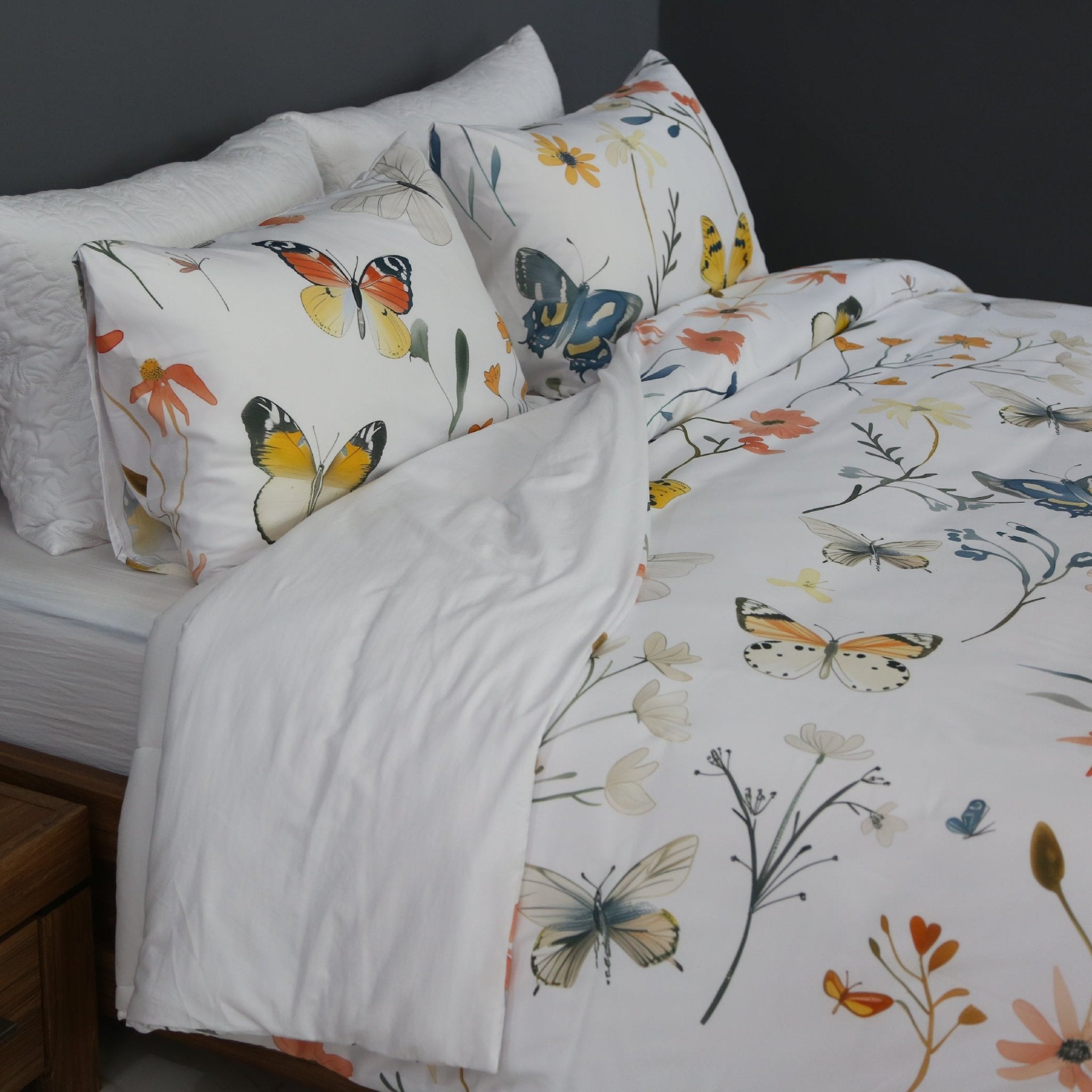 Housse de Couette "Papillons & Fleurs" – Spring Butterfly 2025 🦋 - Couette & Housse de Couette Dwirty Maroc