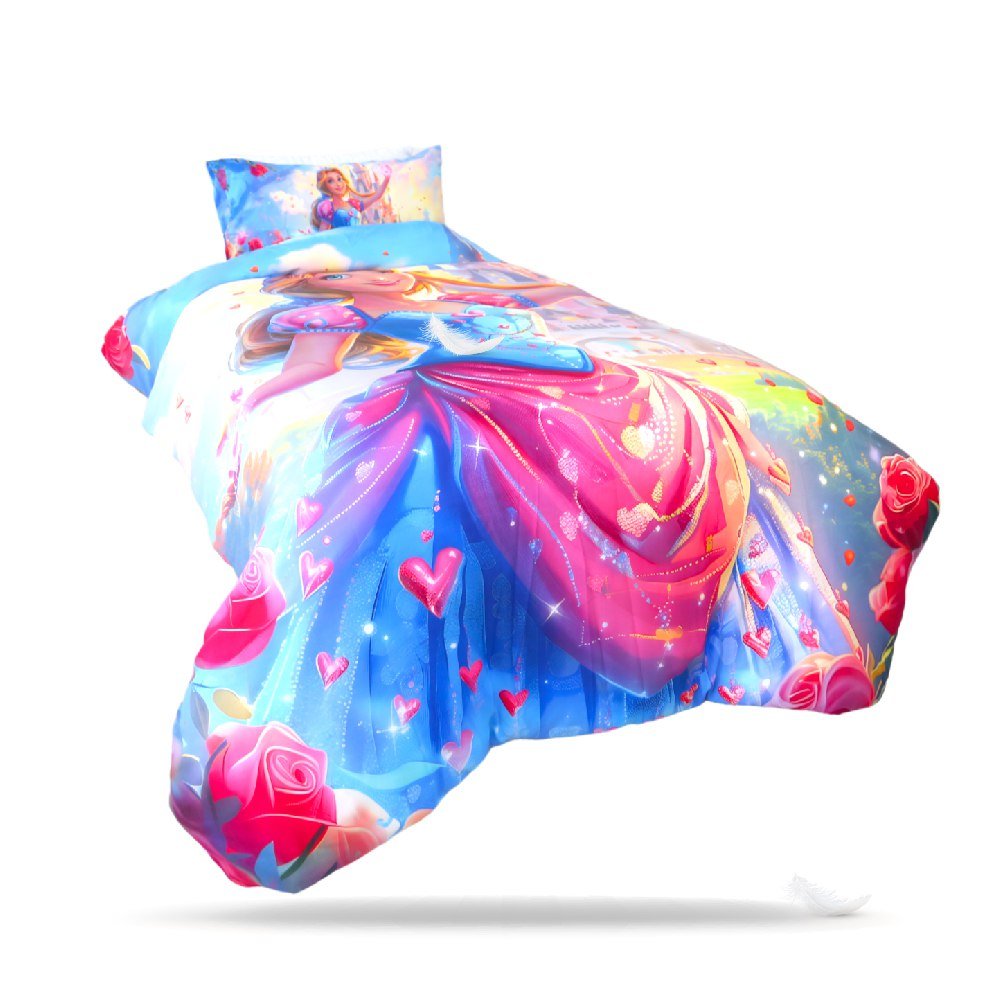 🎀 Housse de Couette "Princesse des Fleurs" - Collection Ma Petite Princesse 🌸 - Couette & Housse de Couette Dwirty Maroc