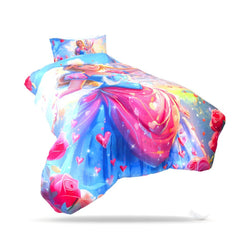 🎀 Housse de Couette "Princesse des Fleurs" - Collection Ma Petite Princesse 🌸 - Couette & Housse de Couette Dwirty Maroc