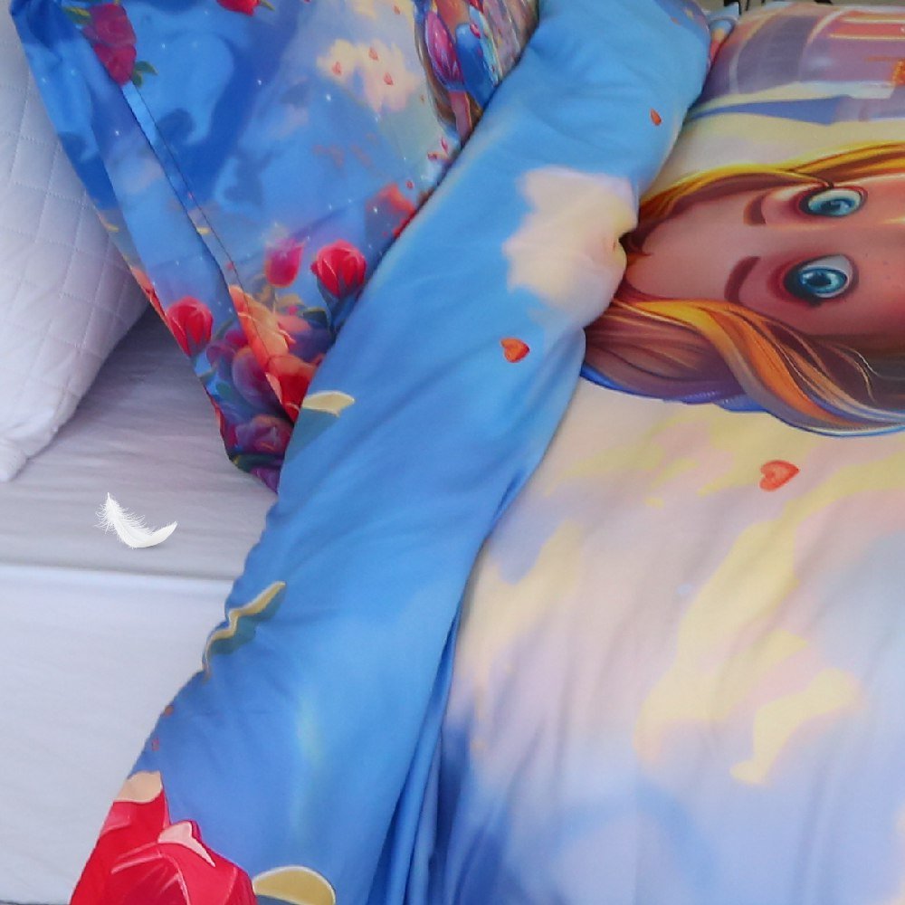 🎀 Housse de Couette "Princesse des Fleurs" - Collection Ma Petite Princesse 🌸 - Couette & Housse de Couette Dwirty Maroc