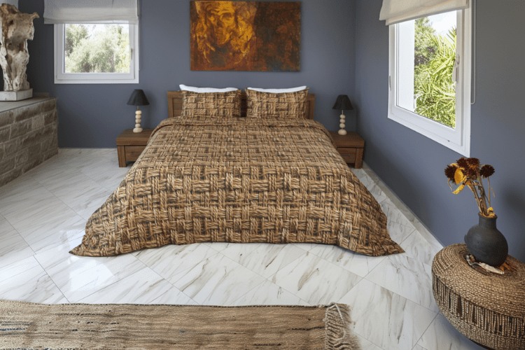 Housse de Couette Raphia Vintage - L’élégance tissée par la nature - Couette & Housse de Couette Dwirty Maroc