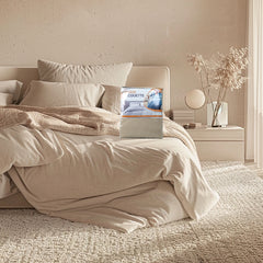 Housse Couette Beige Sable  + Taies d'oreillers Offertes -Doux & Antiallergique -