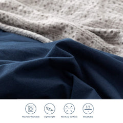 Housse Couette Bleu Nuit + Taies d'oreillers Offertes  // Doux & Antiallergique