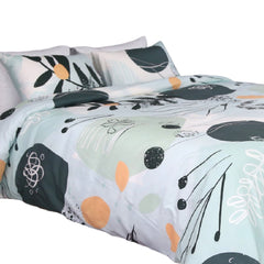 Housse de Couette Double Face "Feuillage Enchanté"  -Doux & Antiallergique + Taie d'oreiller Offert