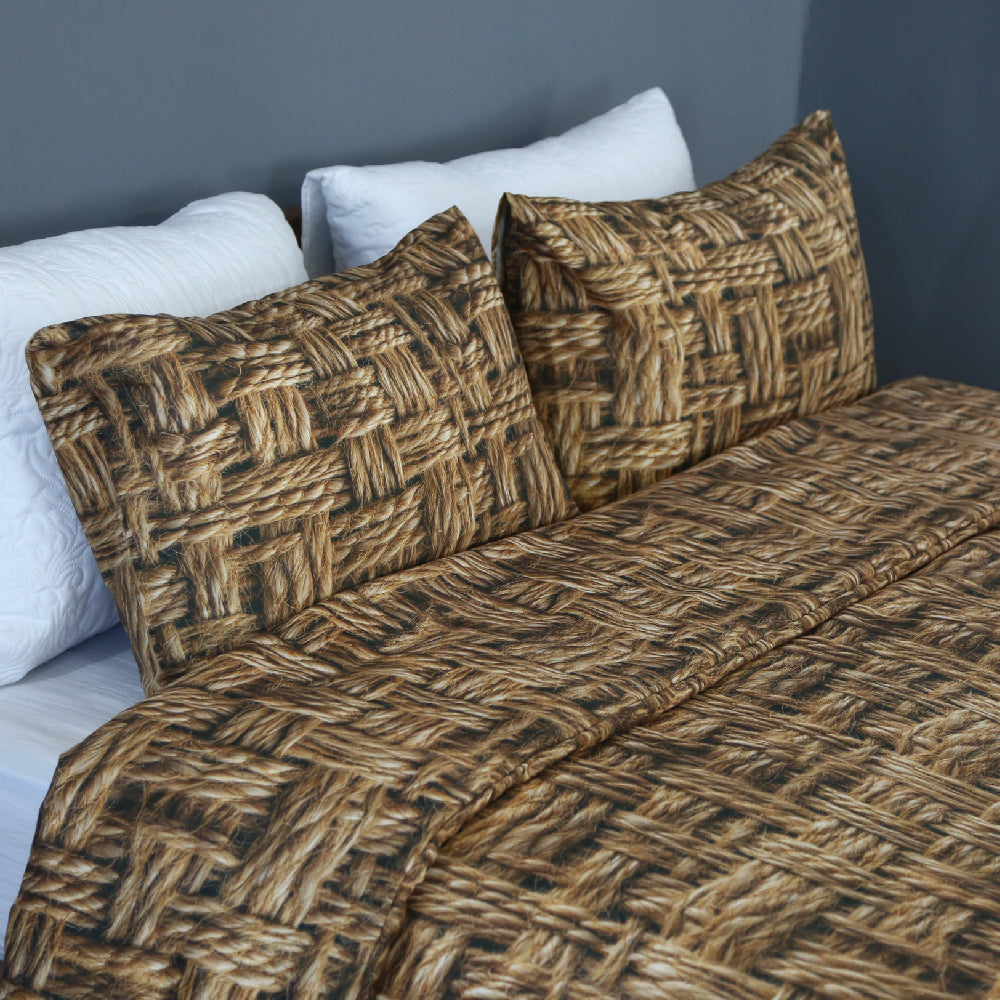 Housse de Couette Raphia Vintage -  L’élégance tissée par la nature