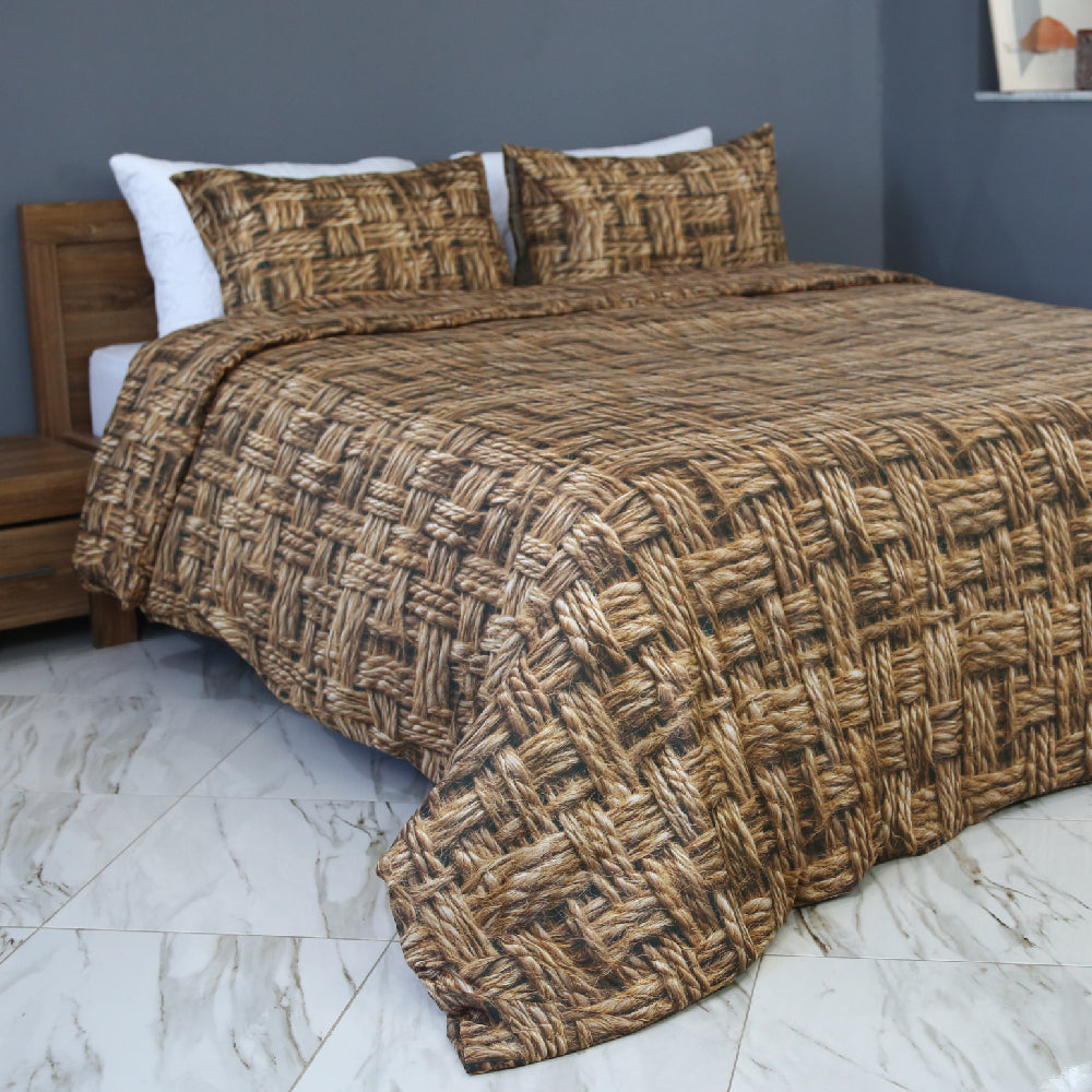 Housse de Couette Raphia Vintage -  L’élégance tissée par la nature