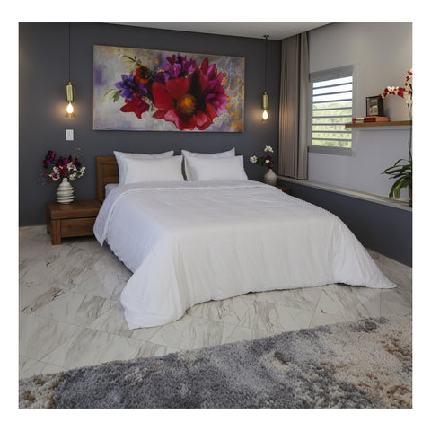 Housse de Couette Double Face Jacquard Balls Blanc – Élégance & Douceur  // Collection Spéciale Mariage