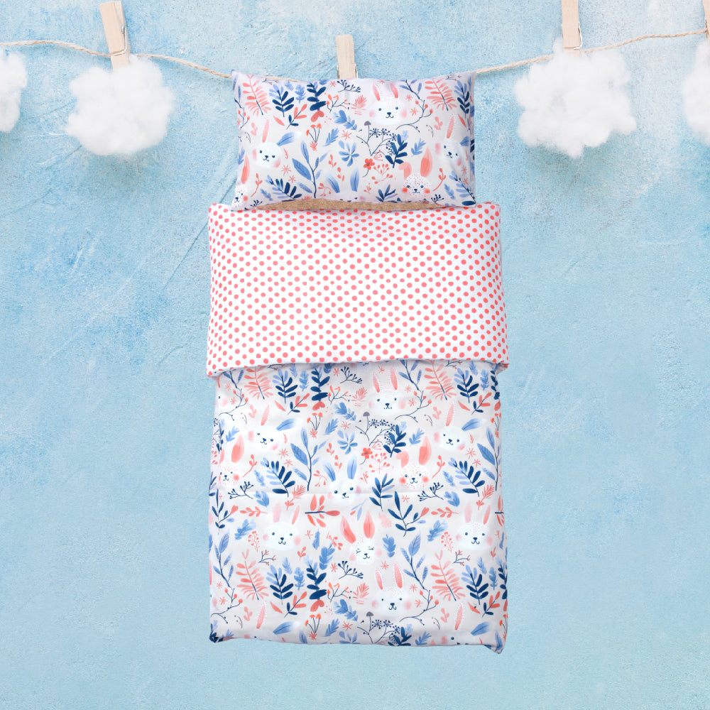 🍄 Housse de Couette Bébé Premium Double Face "Câlins Lapins" (Housse -115x130cm- + 1 TO -30x50 cm-) - Un Luxe pour Votre Bébé 🍄// Collection 'Berçeaux de Rêves' ! ✨