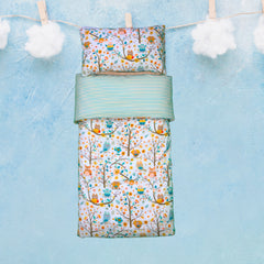 🍄 Housse de Couette Bébé Premium Double Face "Bosquet Enchanté" (Housse -115x130cm- + 1 TO -30x50 cm-) - Un Luxe pour Votre Bébé 🍄// Collection 'Berçeaux de Rêves' ! ✨