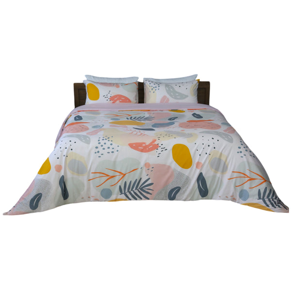 Housse de Couette Double Face "Éclat Floral" / Doux & Antiallergique + Taie d'oreiller Offert