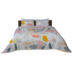 Housse de Couette Double Face "Éclat Floral" / Doux & Antiallergique + Taie d'oreiller Offert