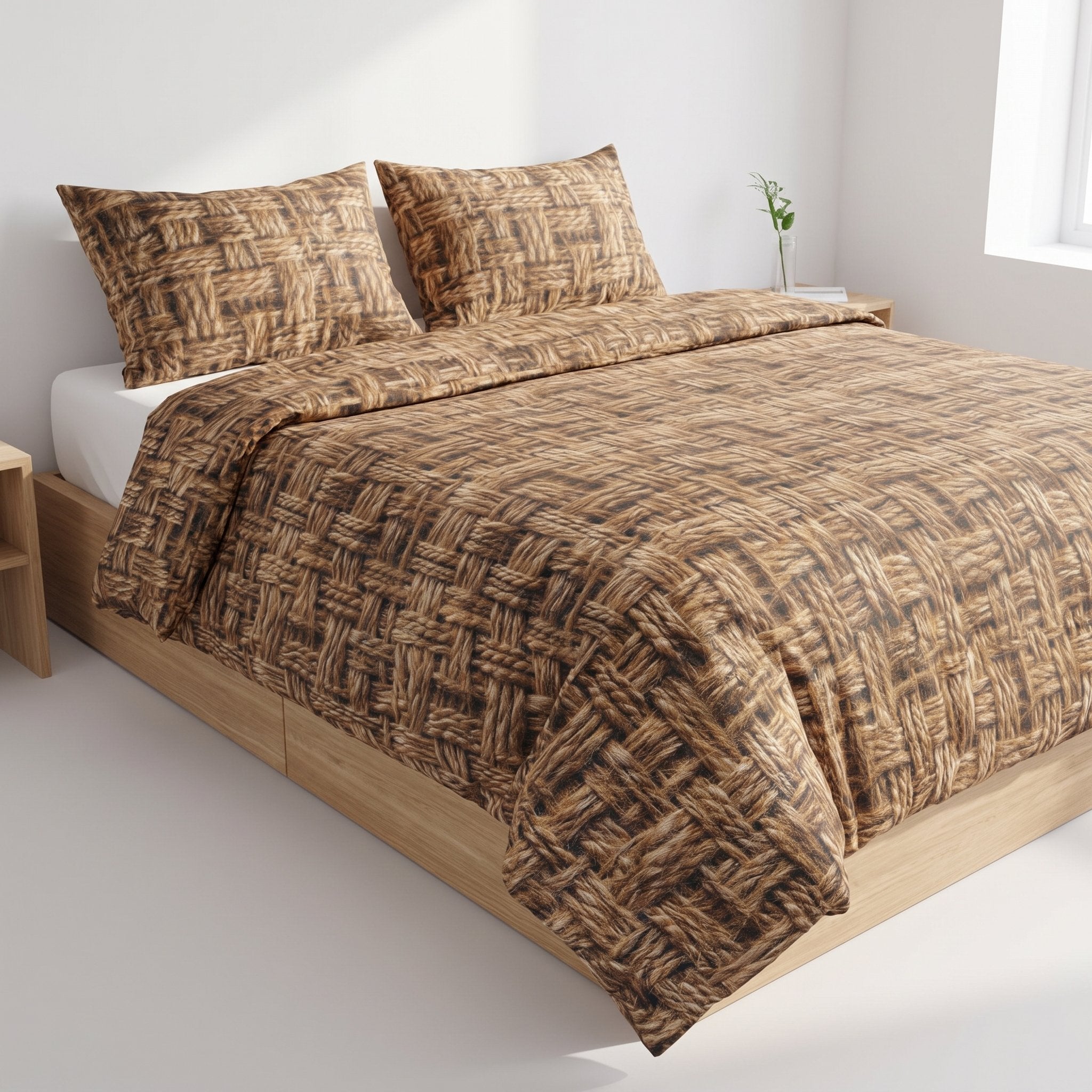Housse de couette effet raphia Vintage
