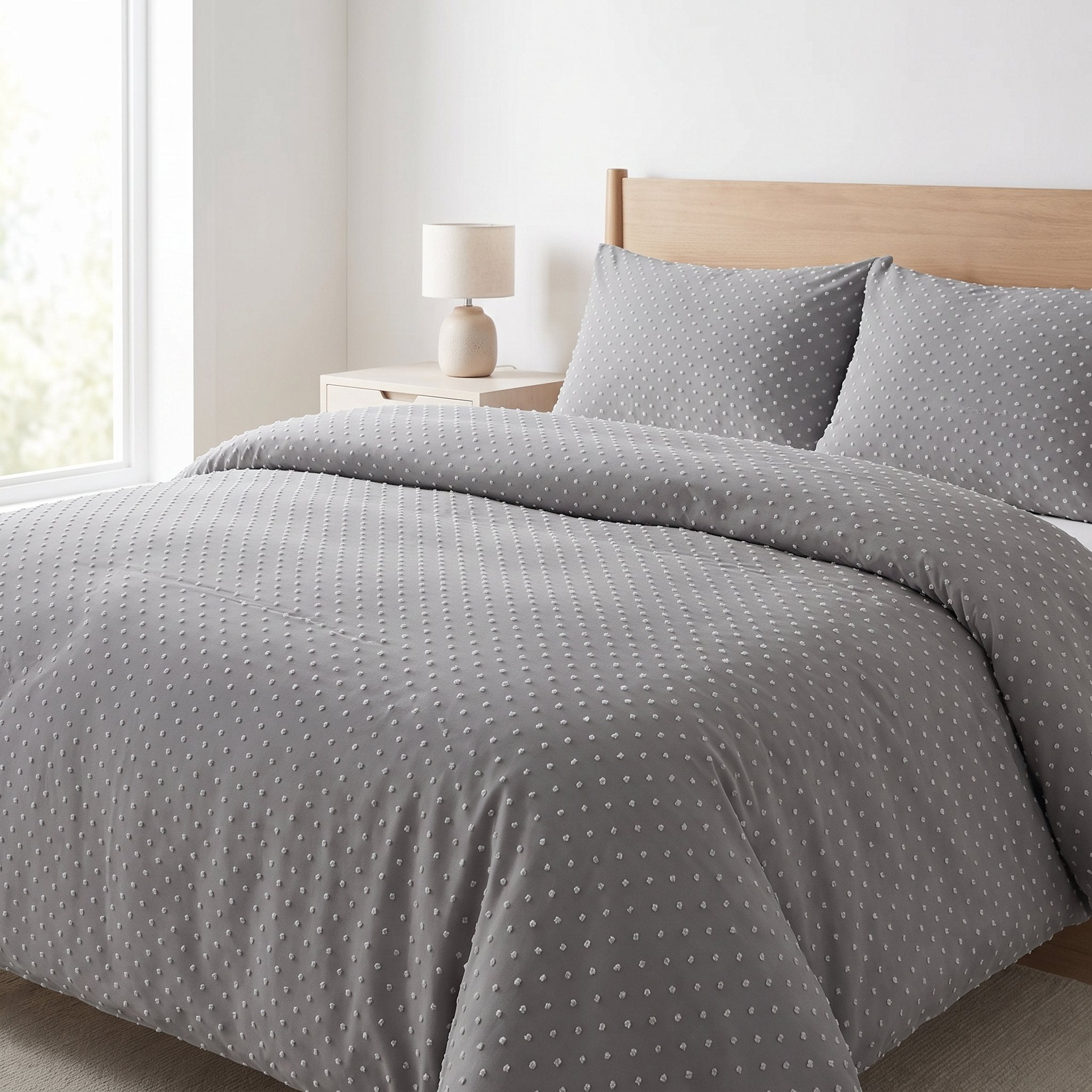 Housse de couette jacquard Ball Gris