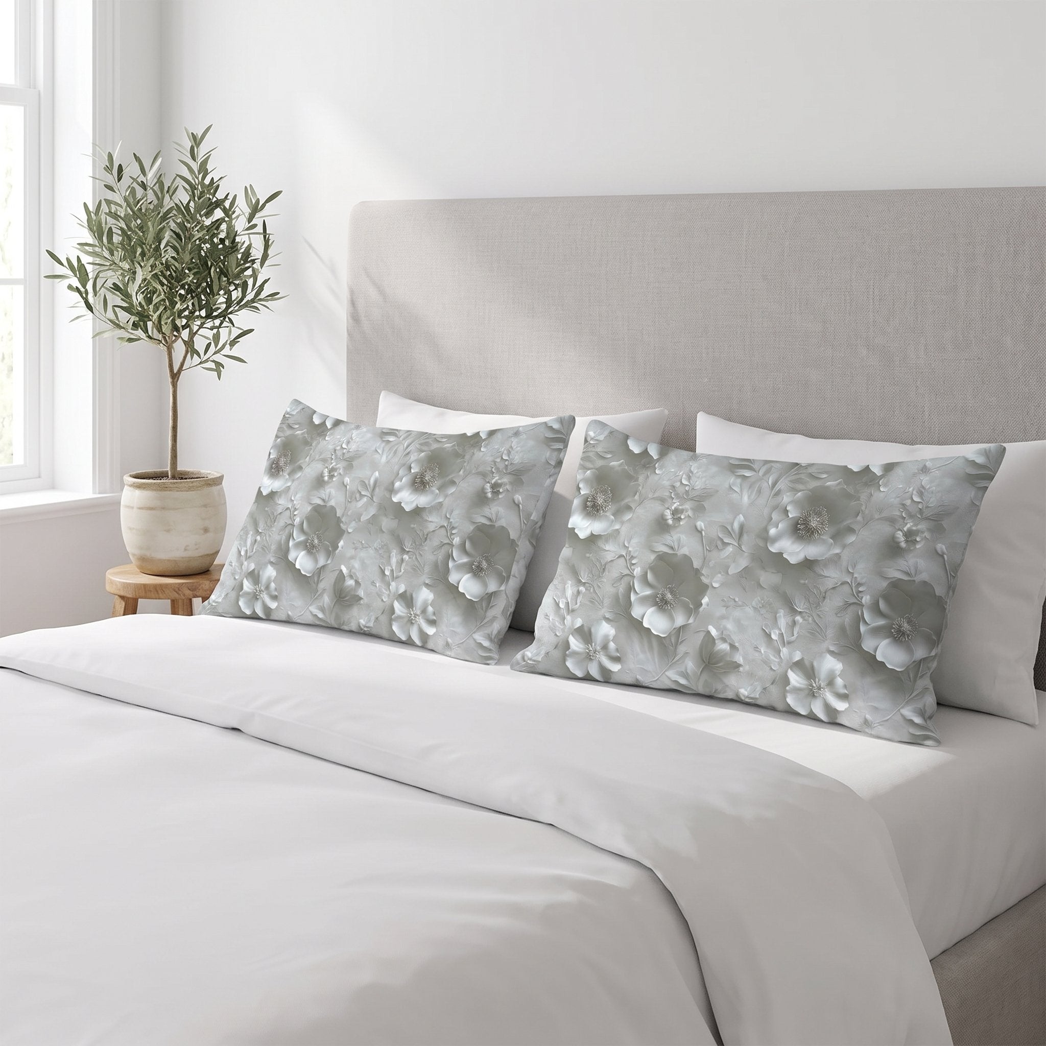 Taies d’oreiller imprimées Silver Blossom 50×70 (lot de 2)