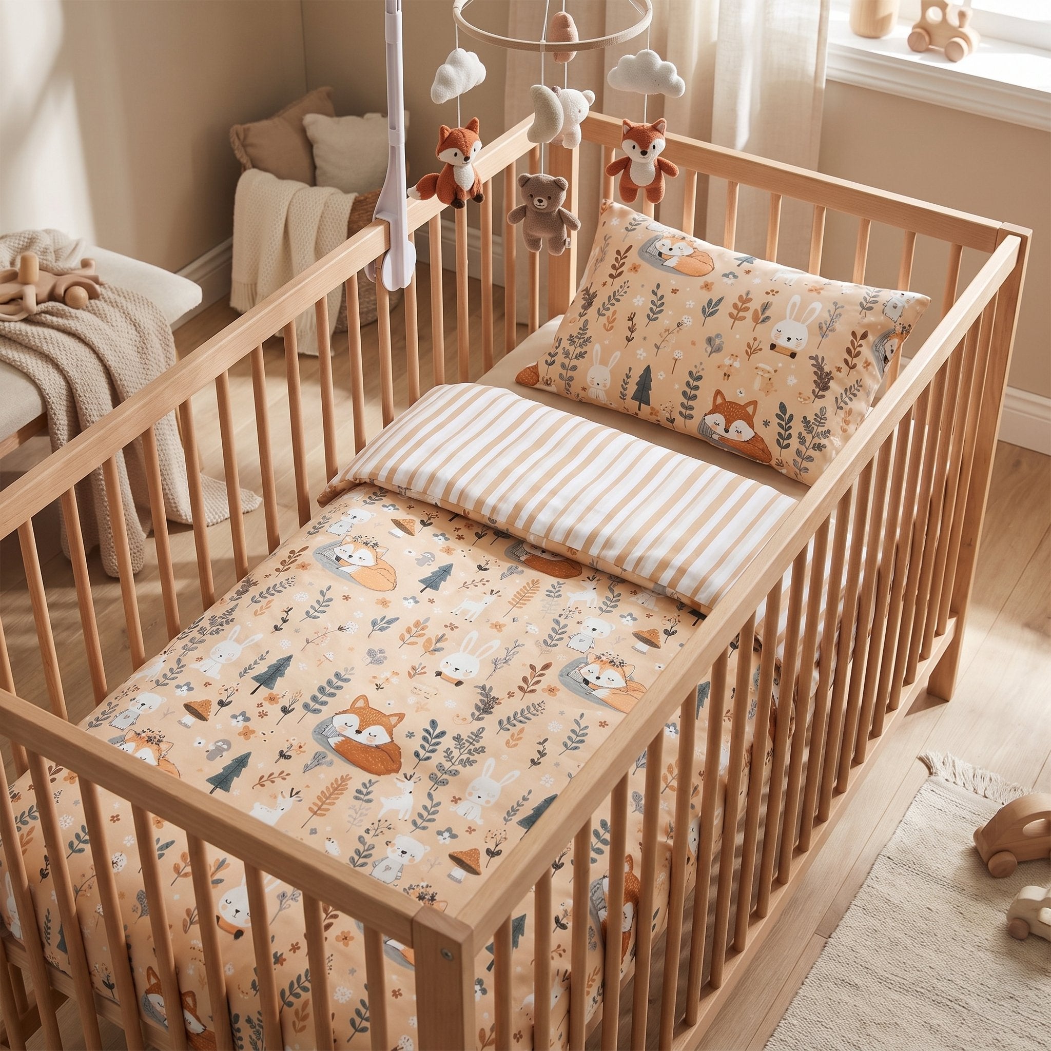 Housse de couette bébé Sommeil Renardé 115×130 + taie