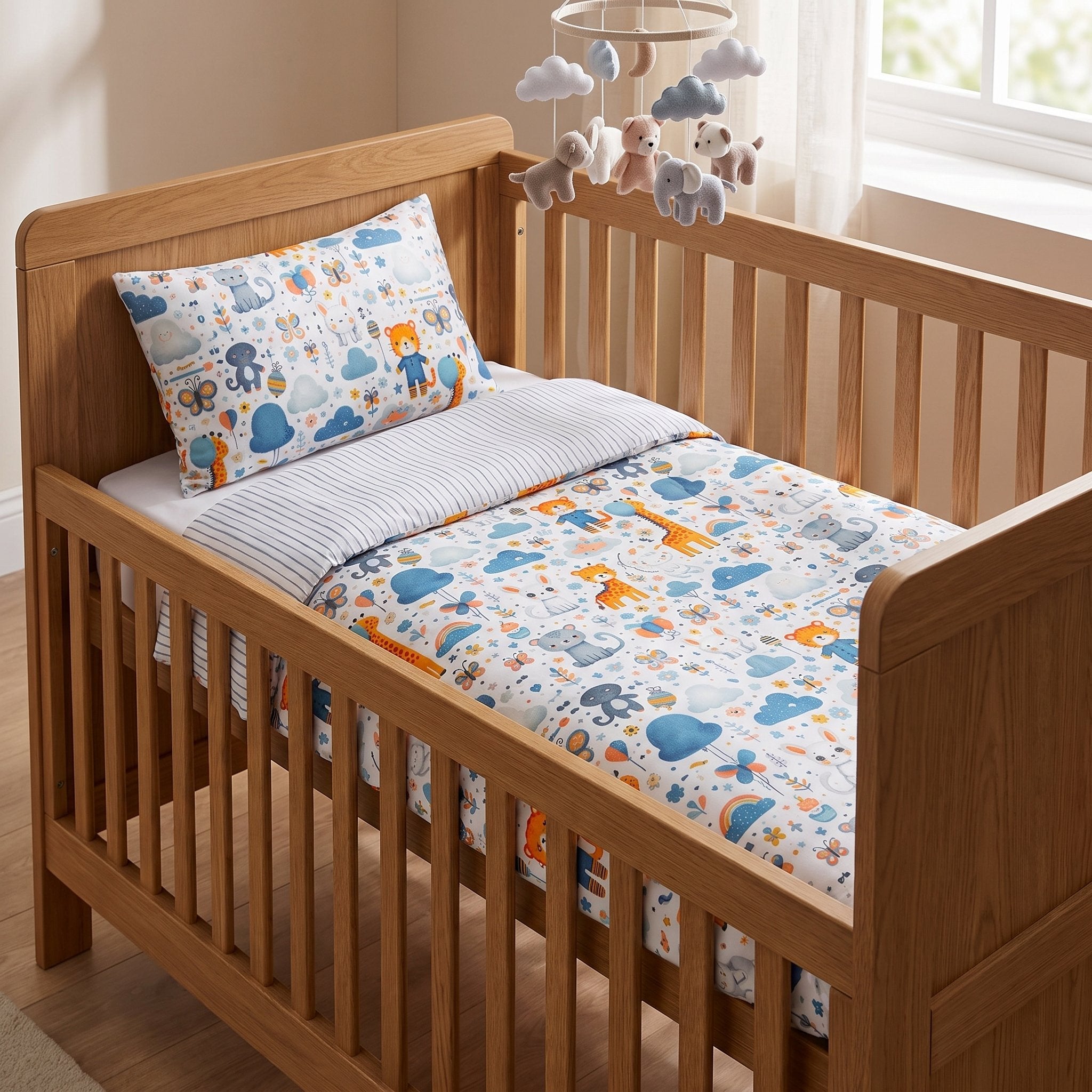 Housse de couette bébé Jungle en Fête 115×130 + taie