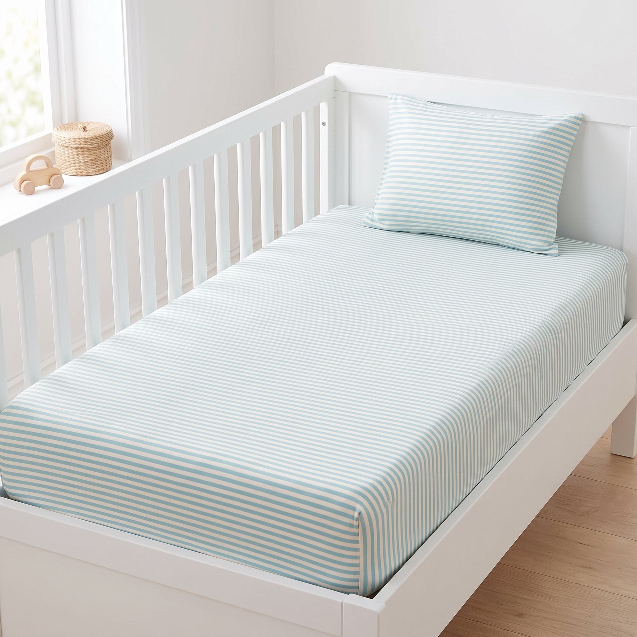 Set draps bébé Harmonie Géométrique (drap-housse + taie, 2ème offert)