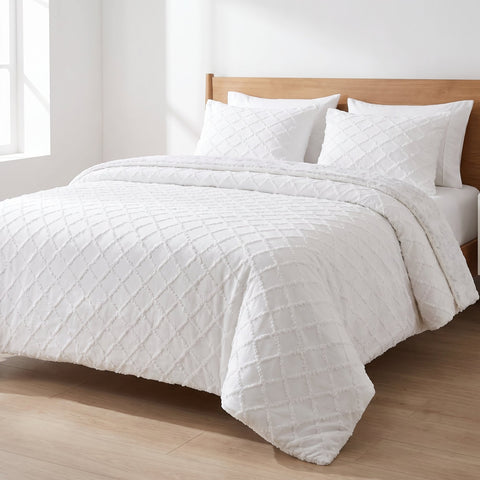 Housse de couette jacquard Diamond Blanc