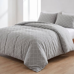 Housse de couette jacquard Diamond Gris