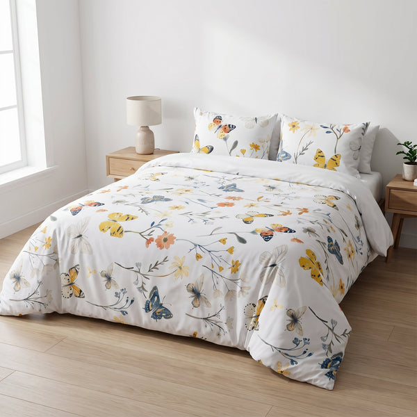Housse de couette Papillons & Fleurs