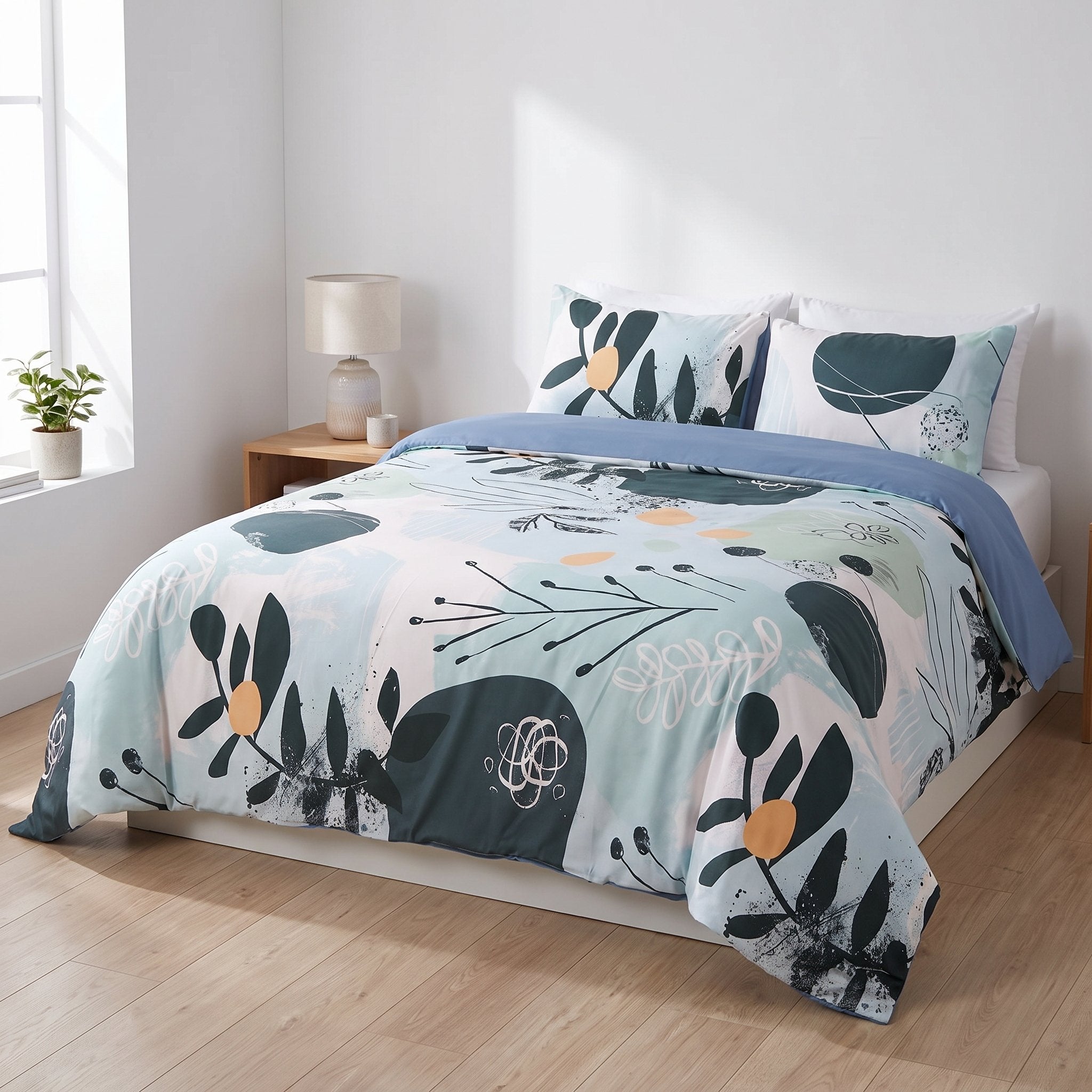 Housse de couette double face Feuillage Enchanté