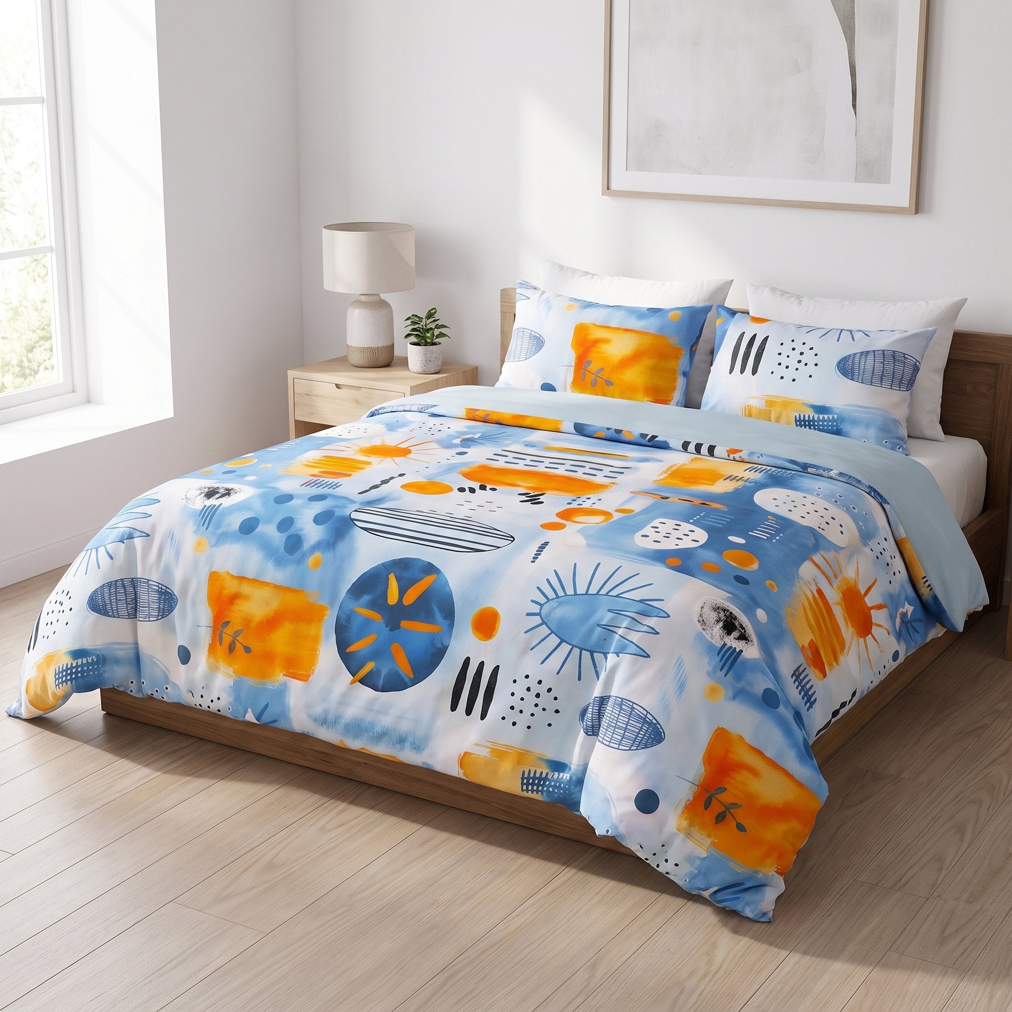Housse de couette double face Onde Aquatique