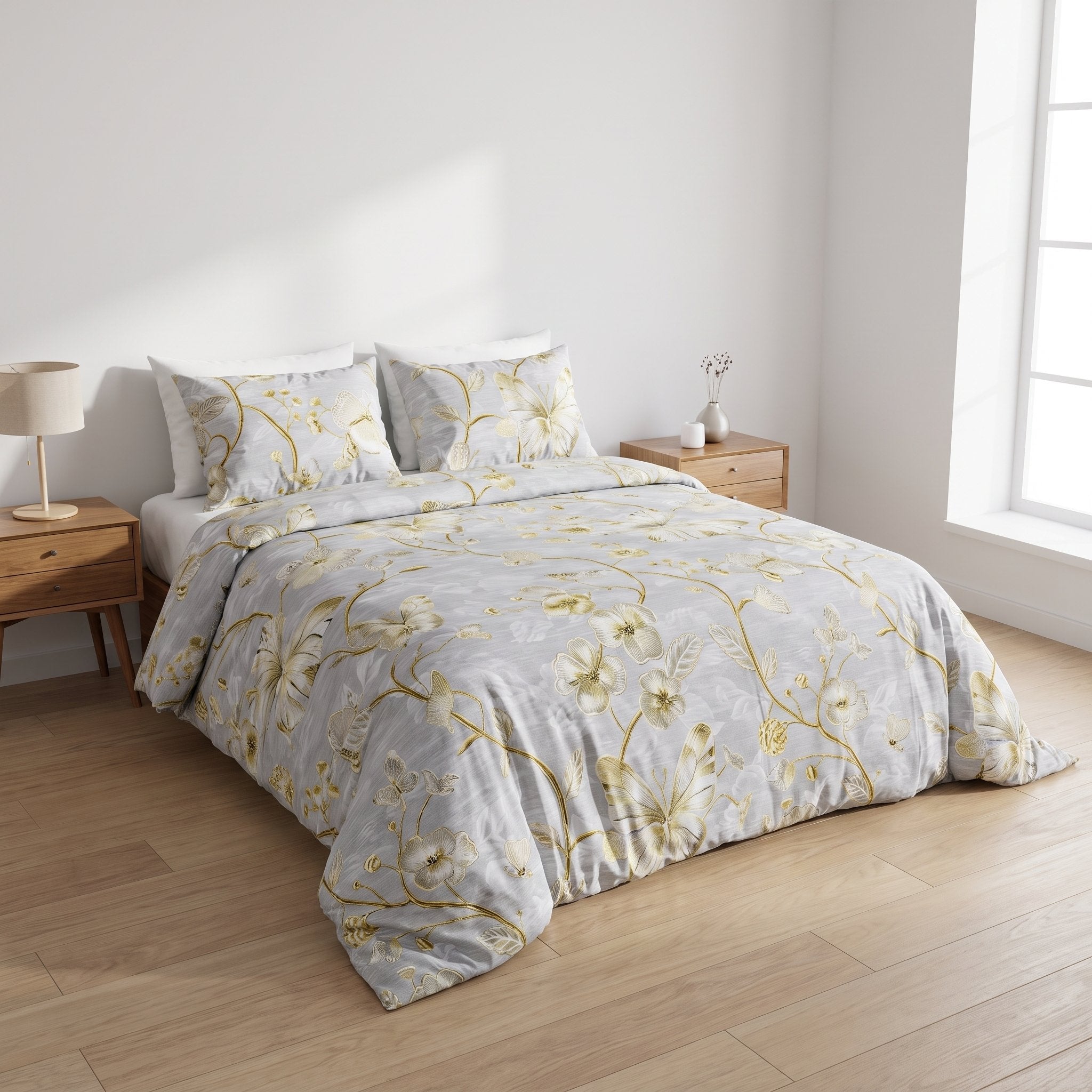 Housse de couette imprimée Papillons d’Élégance
