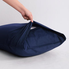 2 Taies d'oreiller Uni Bleu Nuit Doux & Antiallergique 50x70cm