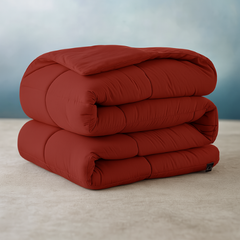Couette Uni Kasbah Microfibre Orange + Taie d'Oreiller Offertes  // Chaude C°+++ & Antiallérgique