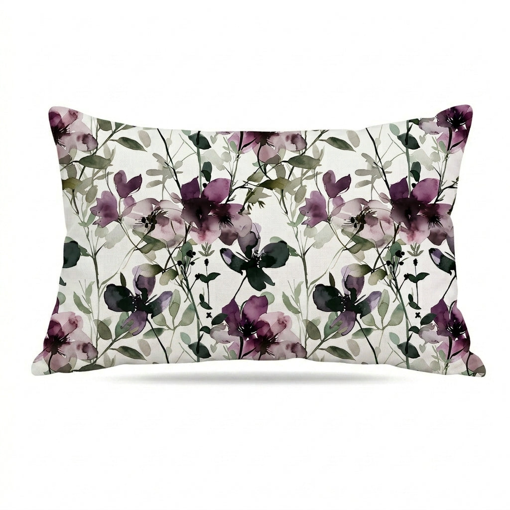2 Taies d’Oreiller Jardin Mauve – Style Artistique Moderne 50x70 cm