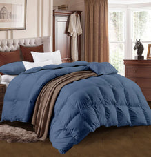 Couette Unie Bleu Pétrole  Microgel MALABATA + Taies d'oreiller Offertes  // Chaude C°+++ & Antiallérgique