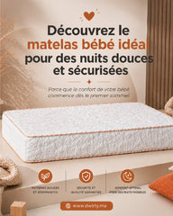 Matelas Bébé confort Blanc 60x120x12 cm : Le confort des tout - petit, notre priorité ! - matelas Bébé Dwirty Maroc