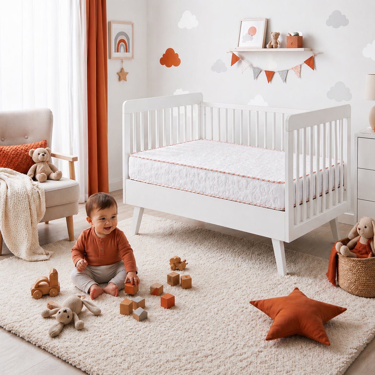 Matelas Bébé confort Blanc 60x120x12 cm : Le confort des tout - petit, notre priorité ! - matelas Bébé Dwirty Maroc