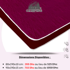 Matelas Camping Confort Jinane - Le Compagnon Idéal pour vos Aventures en Plein Air ! - matelas de camping Dwirty Maroc