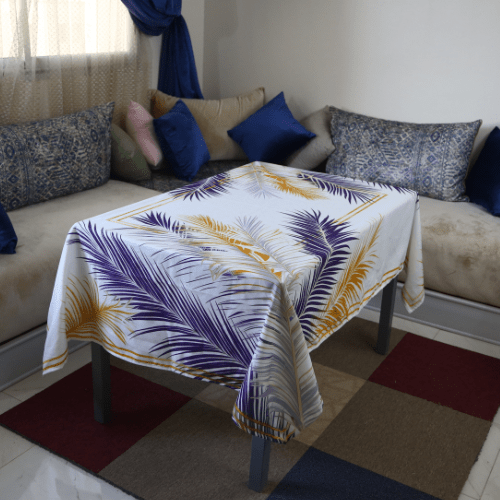 Nappe de Table "Éclat Tropical" – Collection ÉLÉGANCE MODERNE - Nappe de Table Dwirty Maroc