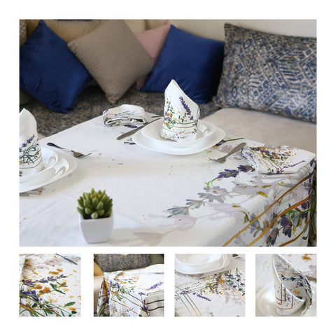 Nappe de Table "Éclats de Lavande – Collection ÉLÉGANCE MODERNE ✨ - Nappe de Table Dwirty Maroc