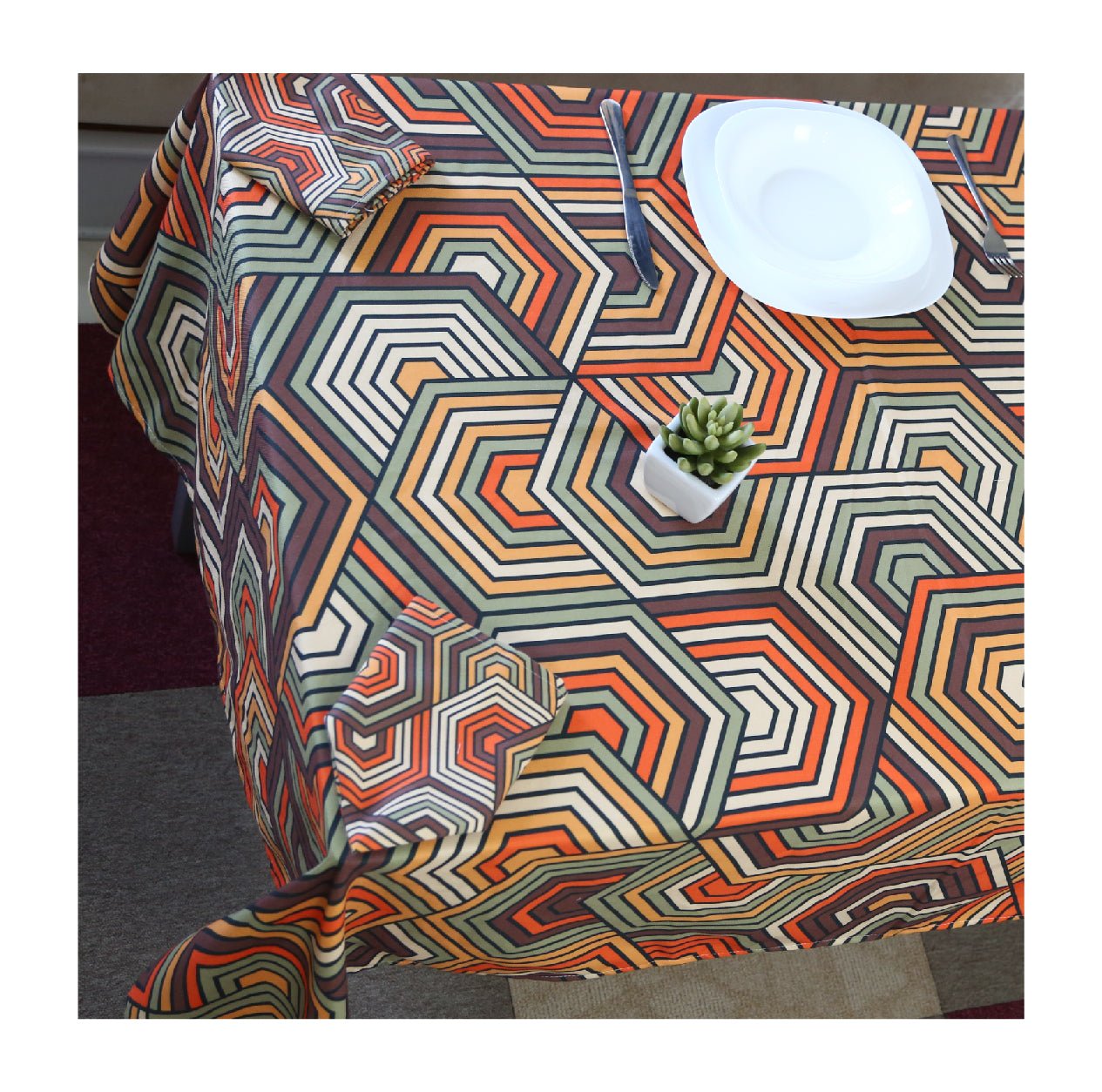 Nappe de Table Élégance Minérale – Collection ÉLÉGANCE MODERNE ✨ - Nappe de Table Dwirty Maroc