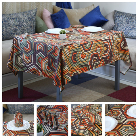 Nappe de Table Élégance Minérale – Collection ÉLÉGANCE MODERNE ✨ - Nappe de Table Dwirty Maroc