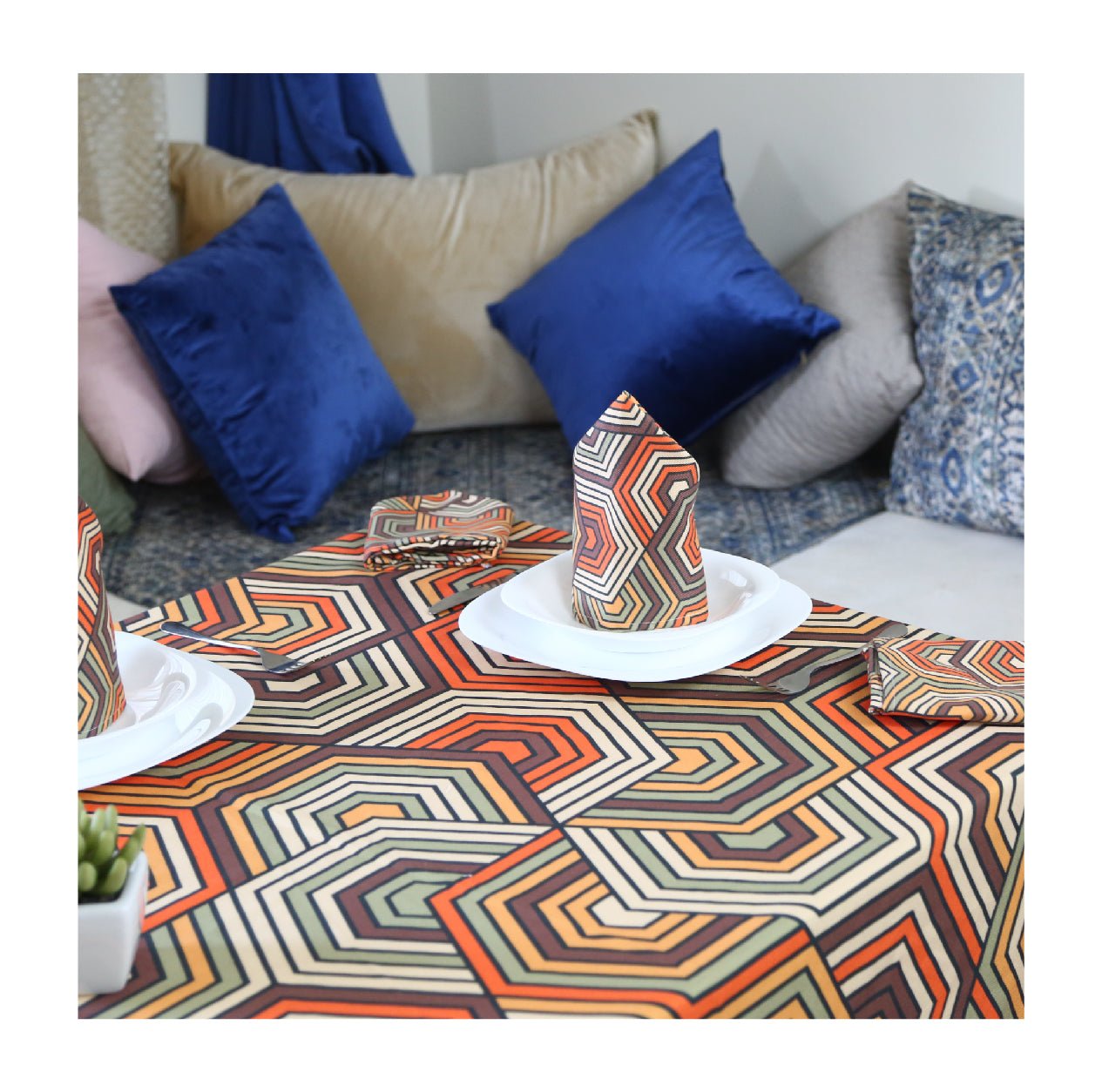 Nappe de Table Élégance Minérale – Collection ÉLÉGANCE MODERNE ✨ - Nappe de Table Dwirty Maroc