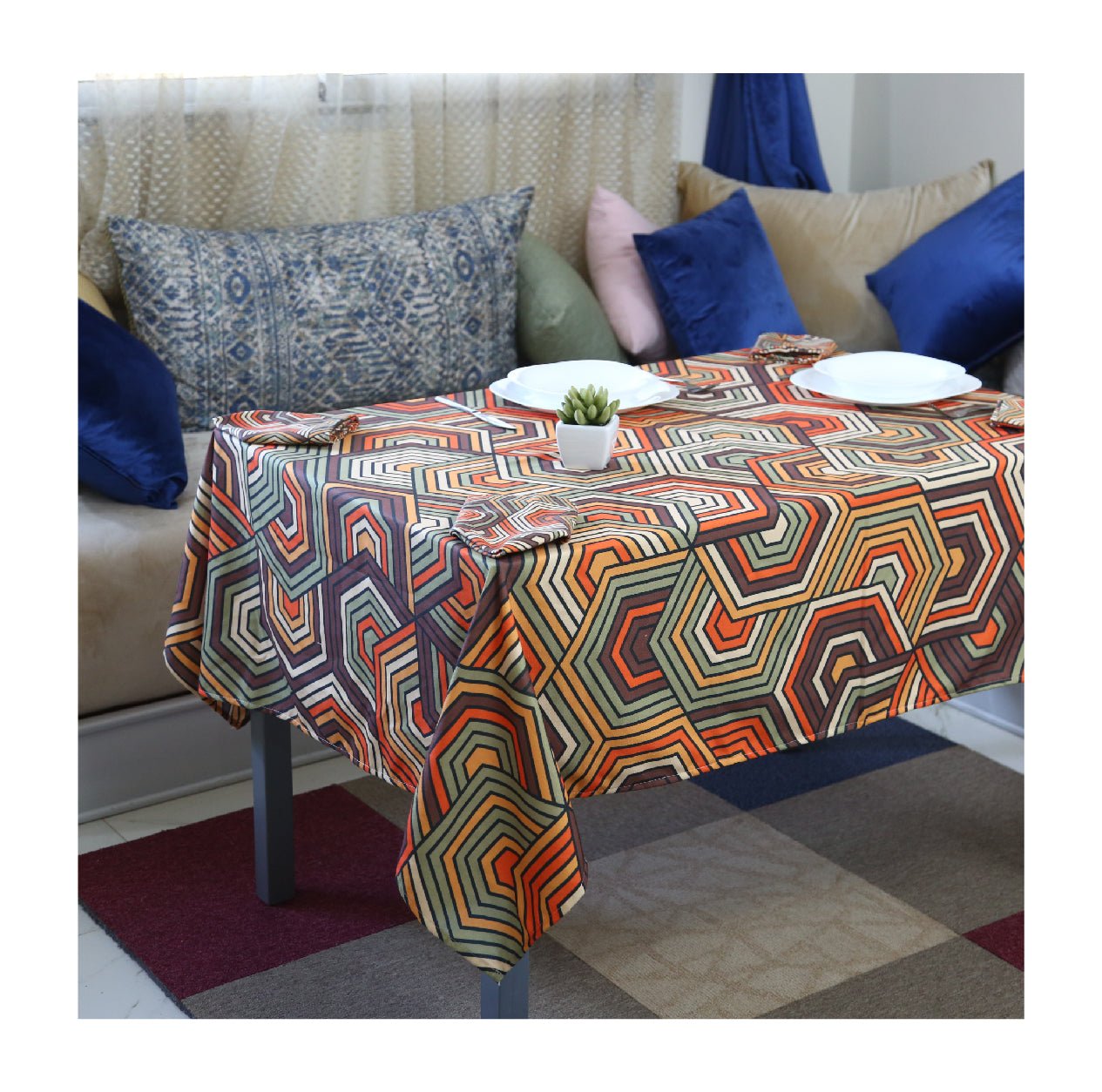 Nappe de Table Élégance Minérale – Collection ÉLÉGANCE MODERNE ✨ - Nappe de Table Dwirty Maroc