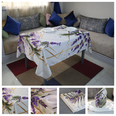 Nappe de Table Feuilles de Grâce – Collection ÉLÉGANCE MODERNE ✨ - Nappe de Table Dwirty Maroc