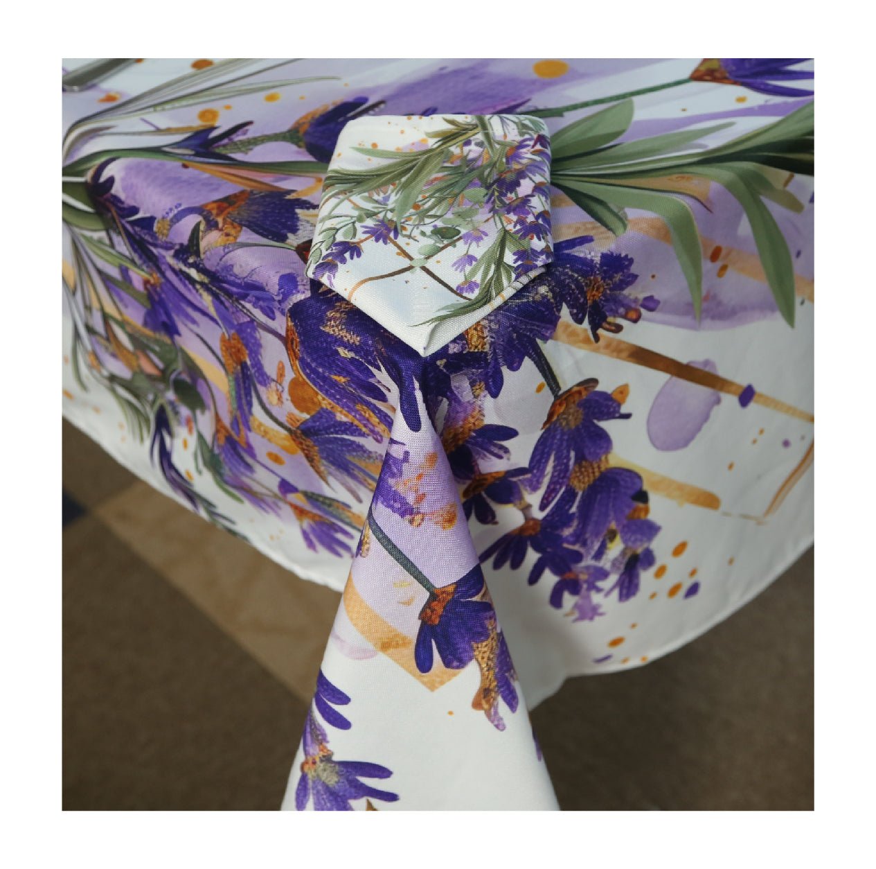 Nappe de Table Feuilles de Grâce – Collection ÉLÉGANCE MODERNE ✨ - Nappe de Table Dwirty Maroc