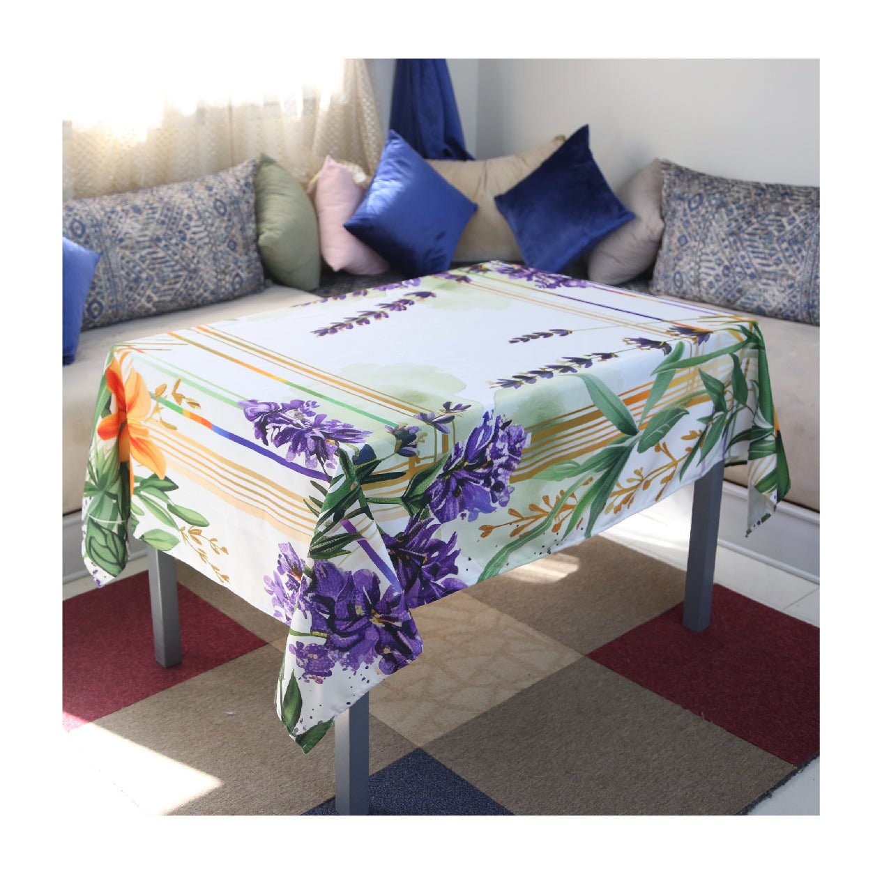 Nappe de Table Fleur de Minuit – Collection ÉLÉGANCE MODERNE ✨ - Nappe de Table Dwirty Maroc
