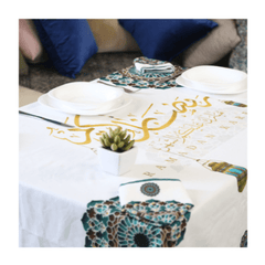 Nappe Élégante pour une Table Festive 🌿 Nappe de Table "Harmonie du Ramadan"🌿 - Nappe de Table Dwirty Maroc