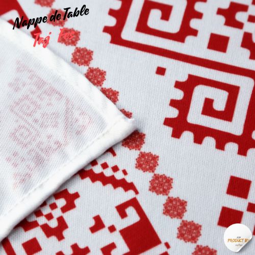 Nappe "Taj Fès" de la Collection "Touches de Fès Luxueuses" - Rouge - Nappe de Table Dwirty Maroc