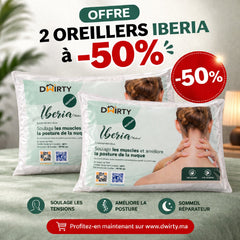 Pack 2 Oreiller Médical Ultra Doux IBERIA = 2 Taies Oreillers Imp Offerts - oreiller Dwirty Maroc