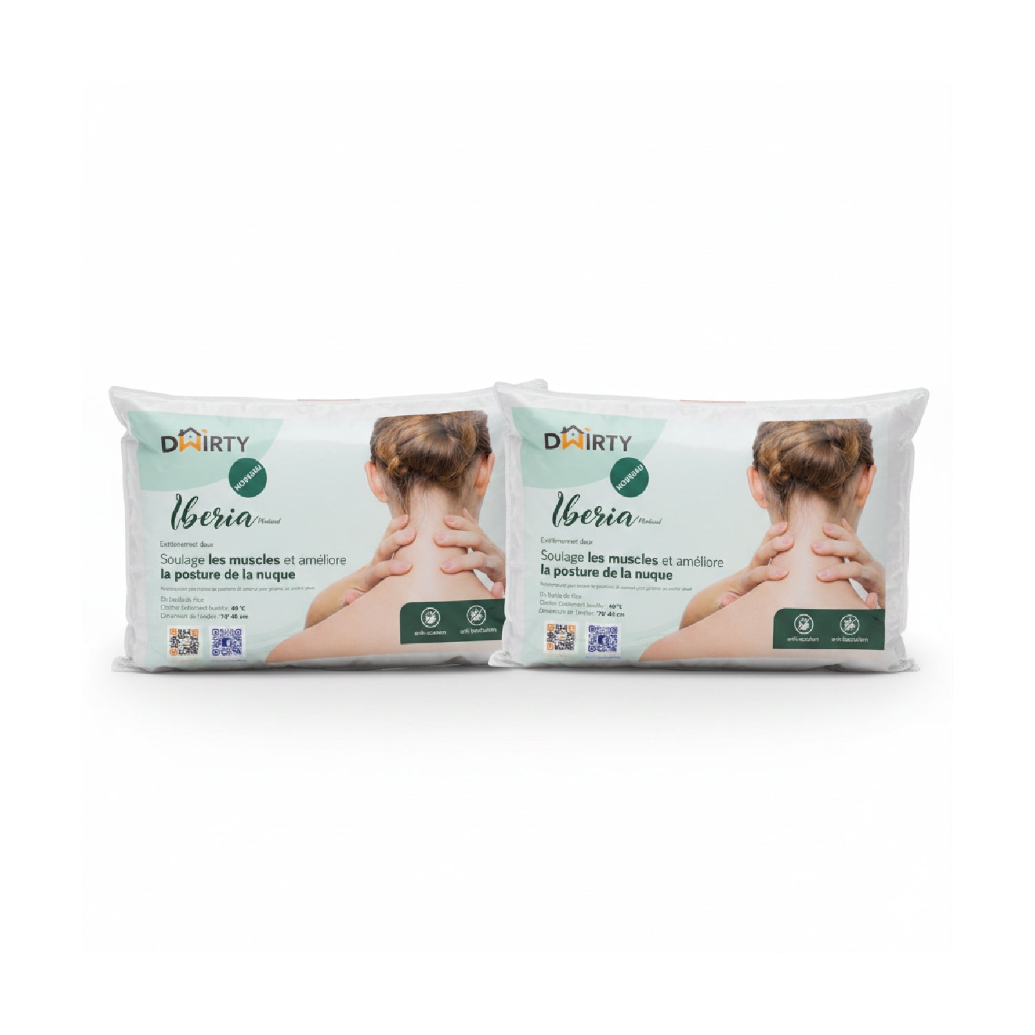 Pack 2 Oreiller Médical Ultra Doux IBERIA = 2 Taies Oreillers Imp Offerts - oreiller Dwirty Maroc