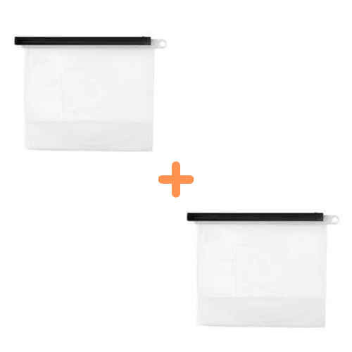 Pack 2 Sacs 1.5 L Conservation Alimentaire Achetés = 3 Couvercles Offerts - Silicone - Sac Alimentaire en Silicone Dwirty Maroc